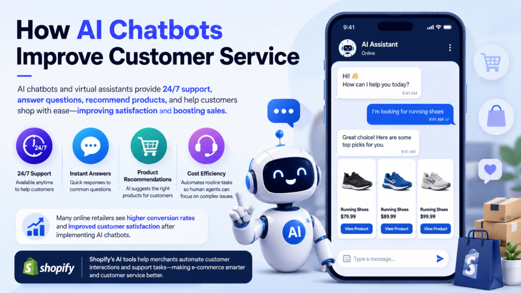 AI chatbot assisting customer in online shopping