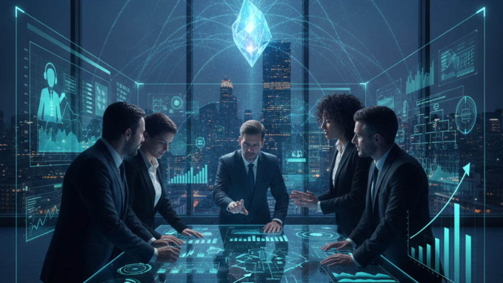 Business owner implementing AI tools and automation strategies for business growth