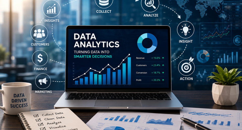 Professional data analytics dashboard illustrating business intelligence